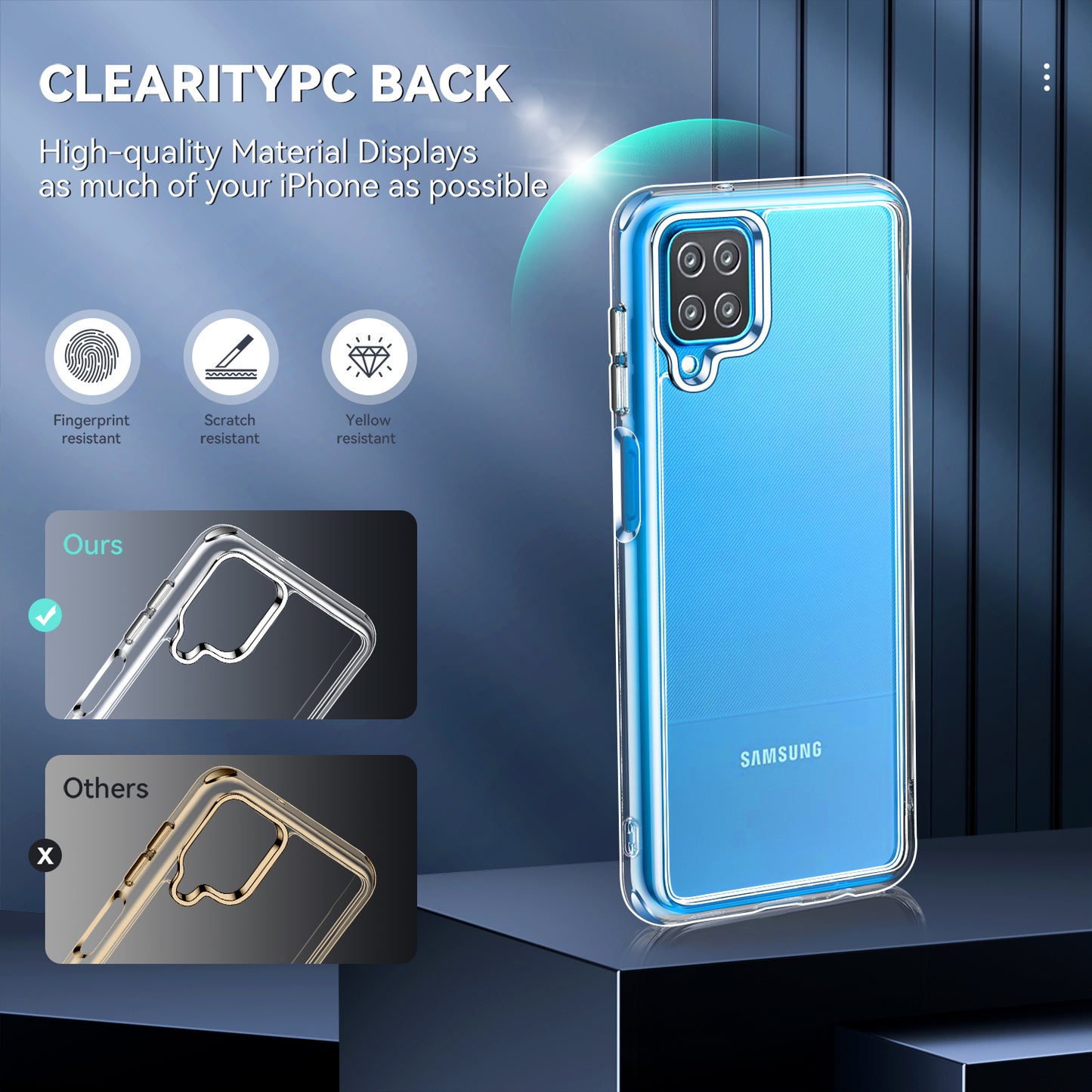 Crystal Hard PC Rubber TPU Combo Galaxy A12 Case