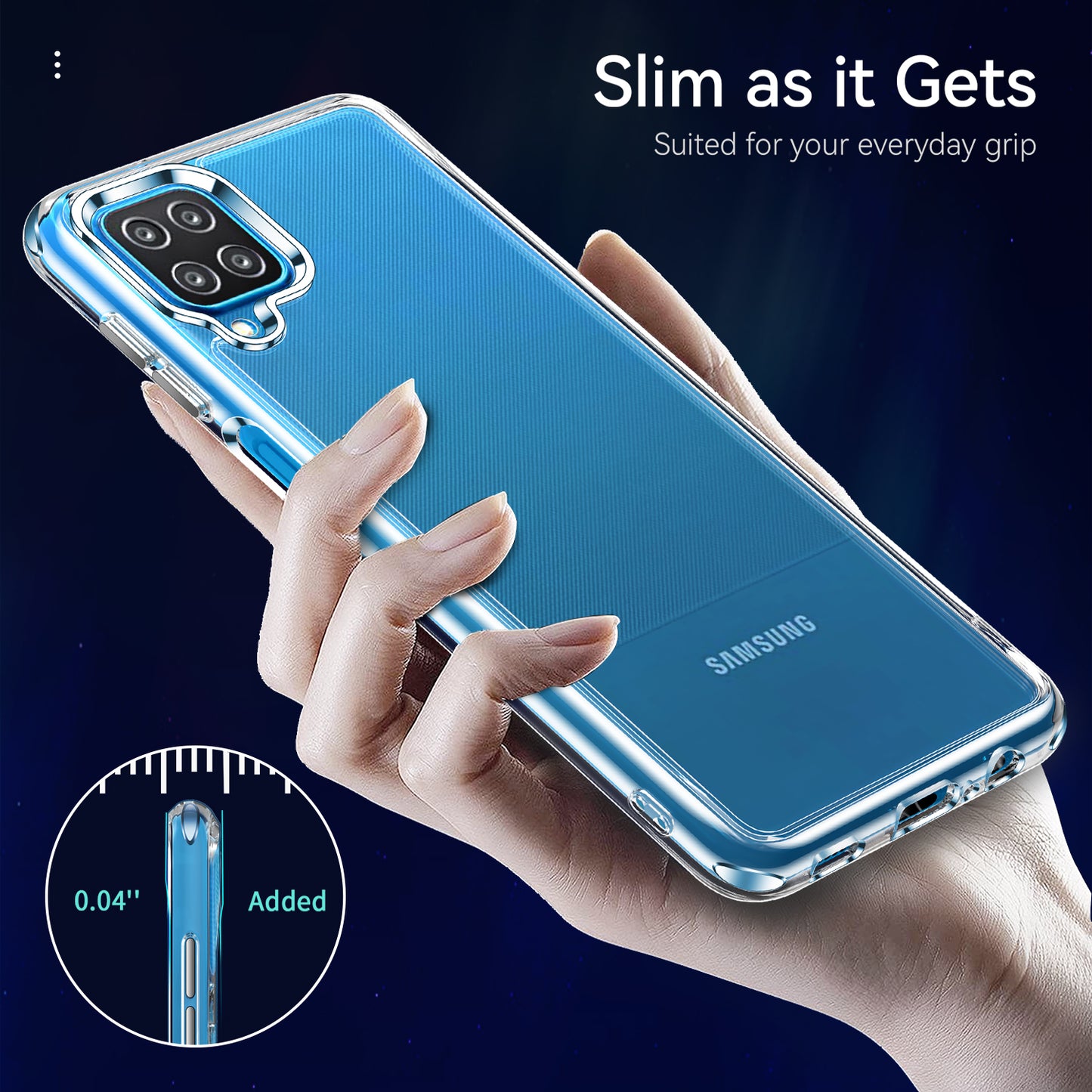 Crystal Hard PC Rubber TPU Combo Galaxy A12 Case