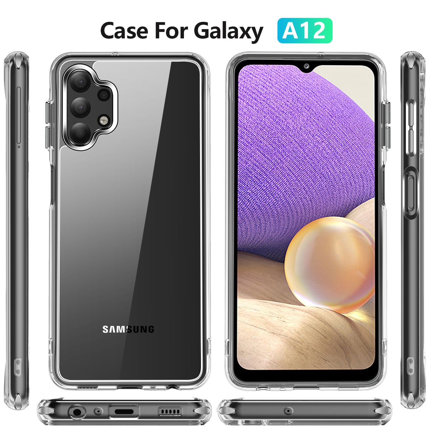 Crystal Hard PC Rubber TPU Combo Galaxy A32 Case