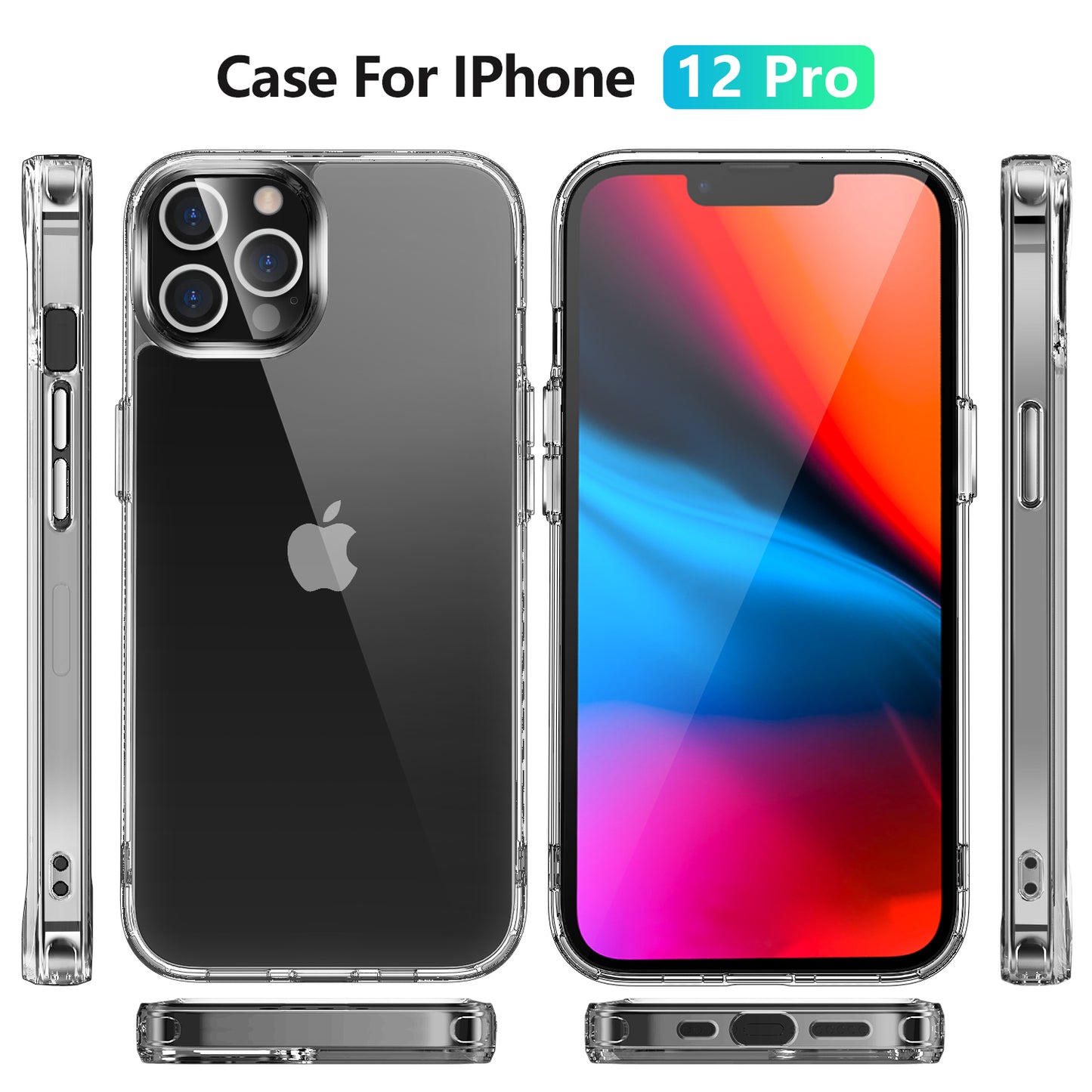 Crystal Hard PC Rubber TPU Combo iPhone 12 Pro Case