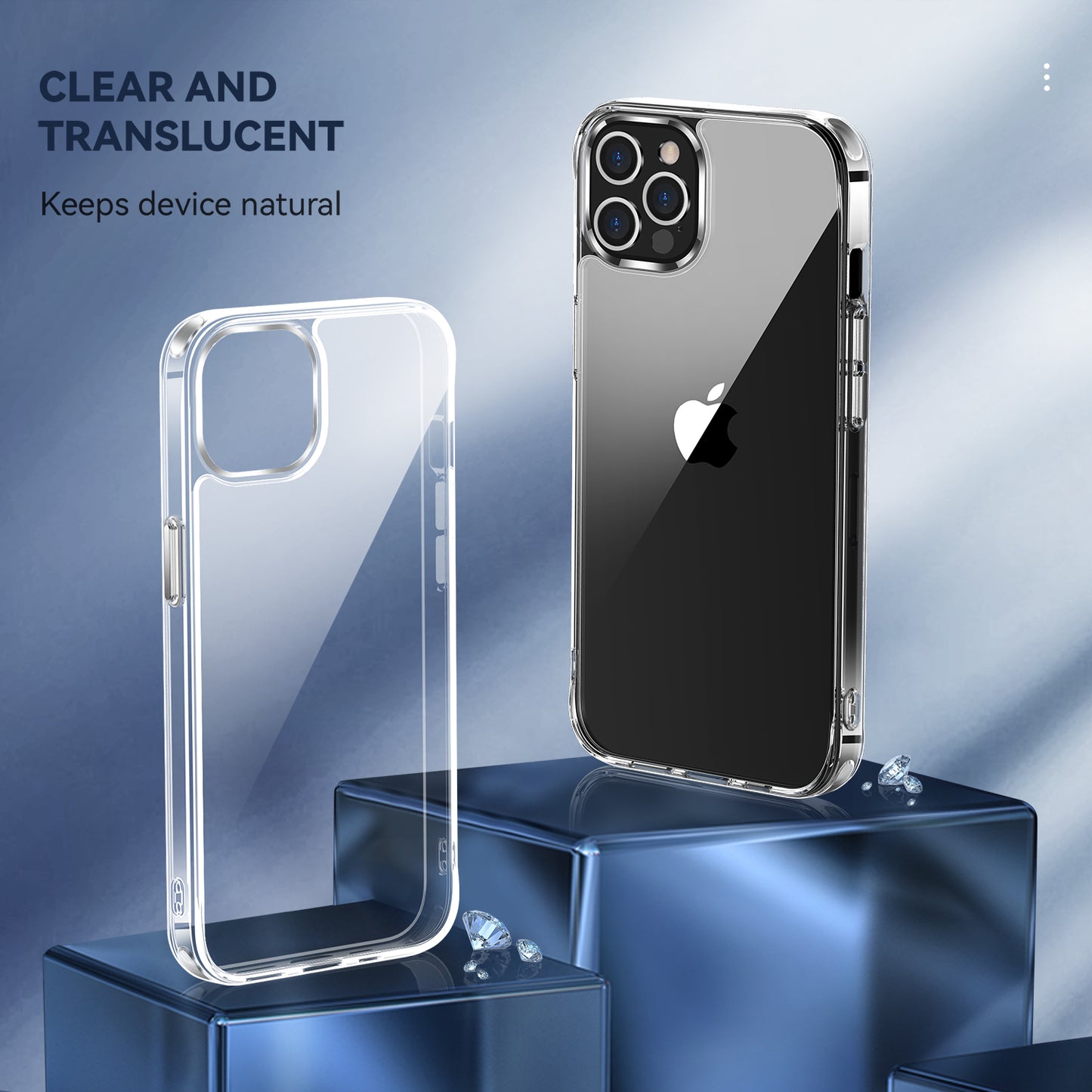 Crystal Hard PC Rubber TPU Combo iPhone 12 Pro Case