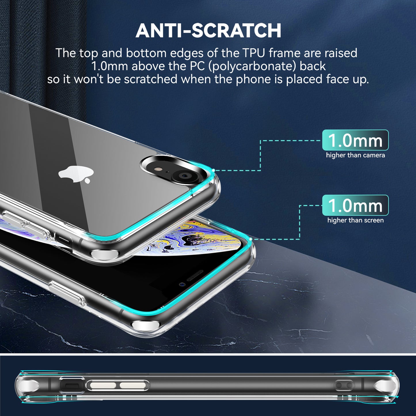 Crystal Hard PC Rubber TPU Combo iPhone XR Case