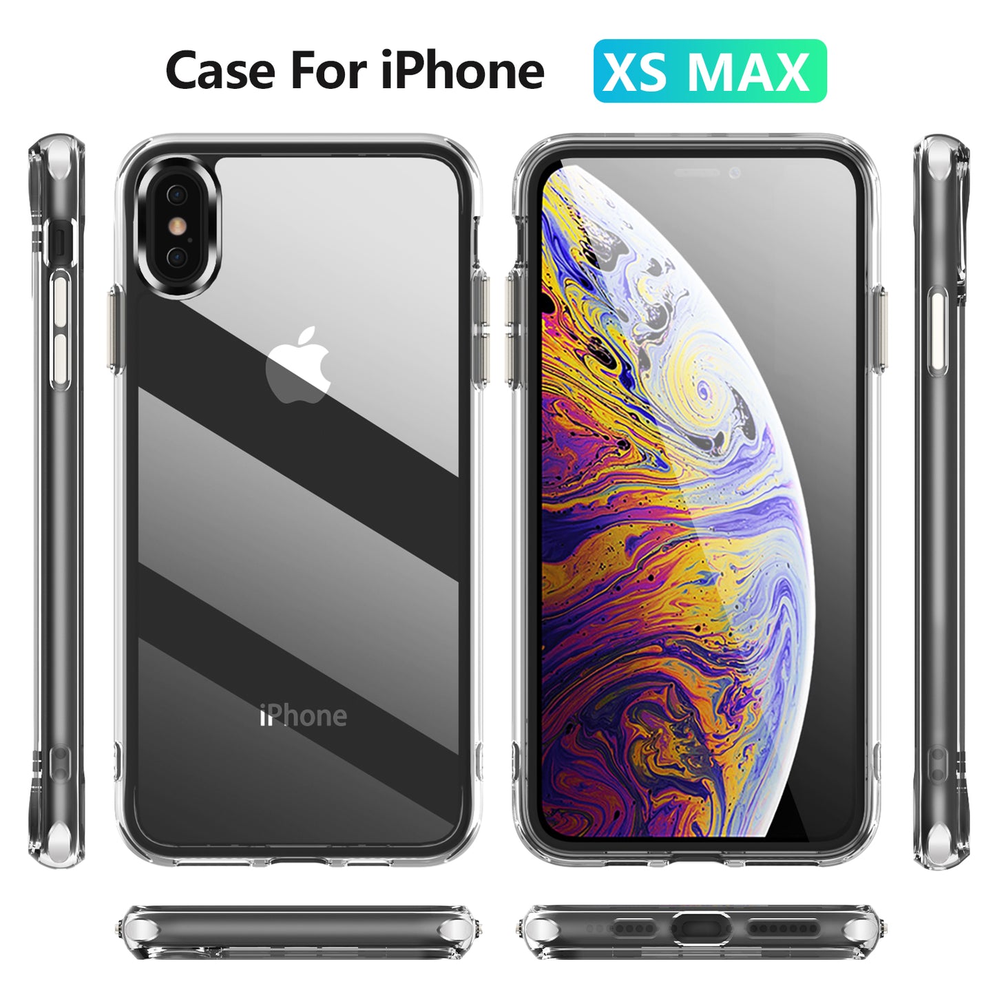 Crystal Hard PC Rubber TPU Combo iPhone Xs Max Case