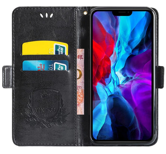 Oil Wax Leather iPhone Xs Max Case Wallet Stand