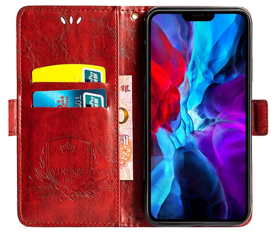 Oil Wax Leather iPhone Xr Case Wallet Stand