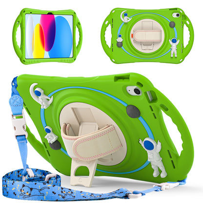 Spaceman Kids Safe iPad 10 Case Rotating Hand Holder