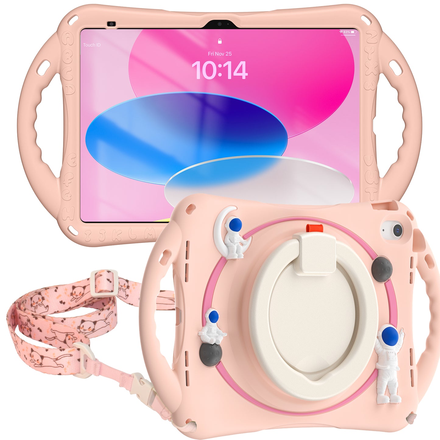 Astronaut Kids Safe iPad 10 Case Rotating Handle Grip