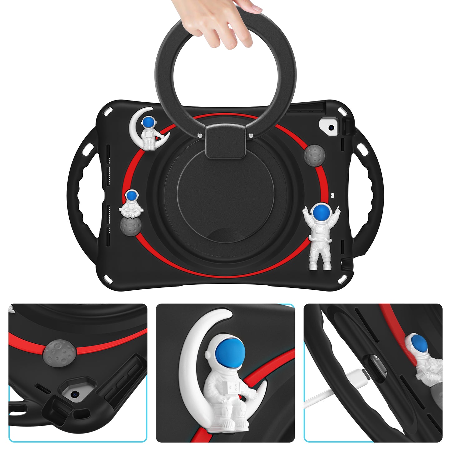 Astronaut Kids Safe iPad 5 Case Rotating Handle Grip