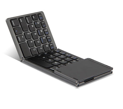 Portable Wireless Bluetooth Keyboard Touchpad 3-foldable Stand Strip Shape