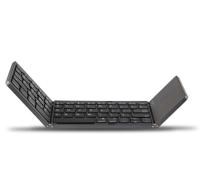 Portable Wireless Bluetooth Keyboard Touchpad 3-foldable Stand Strip Shape