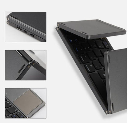 Portable Wireless Bluetooth Keyboard Touchpad 3-foldable Stand Strip Shape