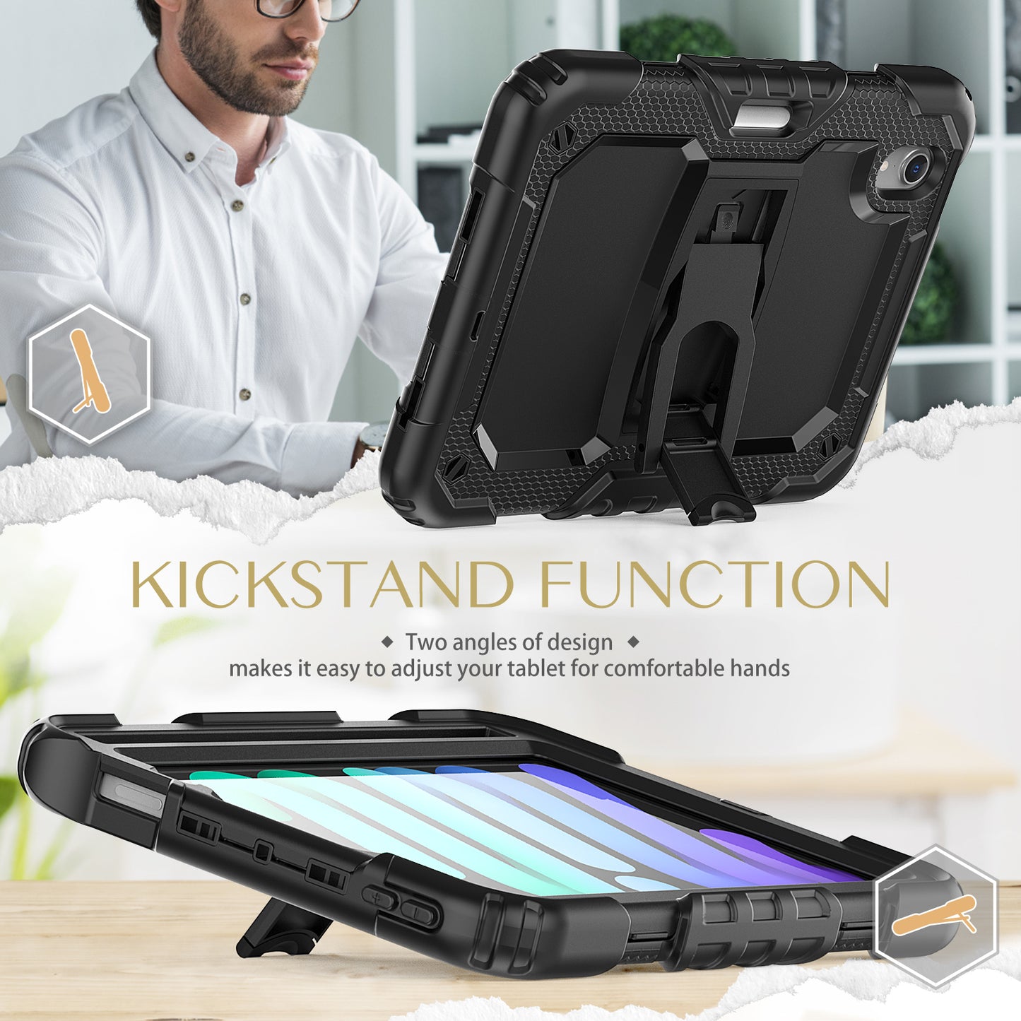 Kickstand Lanyard Strap iPad Mini 6 Case