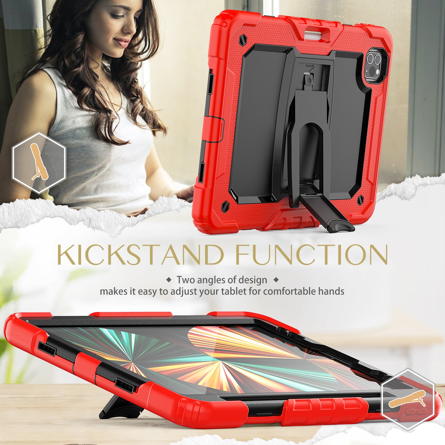 Kickstand Lanyard Strap iPad Air 5 Case