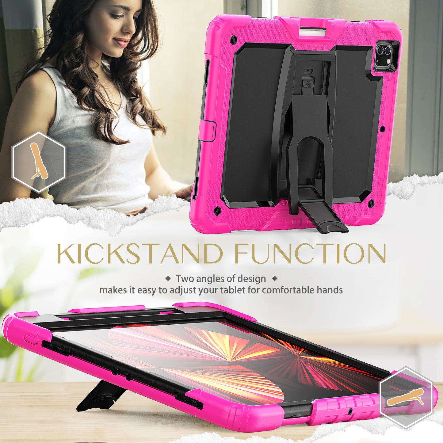 Kickstand Lanyard Strap iPad Pro 12.9 2022 Case