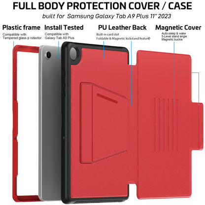 Smart Multiple Stand Galaxy Tab A9+ Case Leather