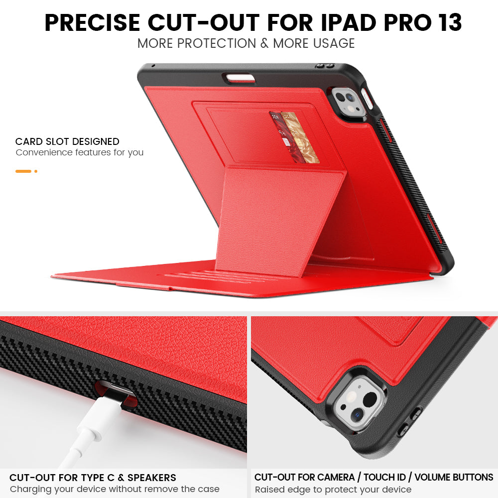 Smart Multiple Stand iPad Pro 13 Case Leather