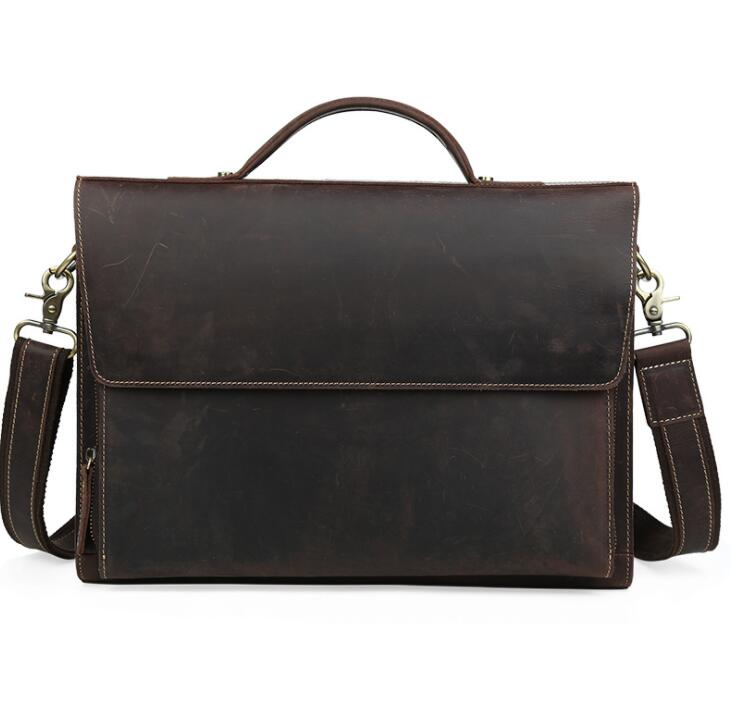 Men's Genuine Leather Briefcase Laptop Bag Three-dimensional Business