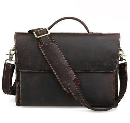 Men's Genuine Leather Briefcase Laptop Bag Three-dimensional Business