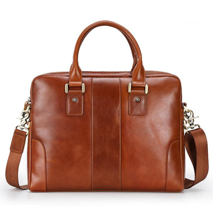 Men's Genuine Leather Briefcase Laptop Bag Business Simple