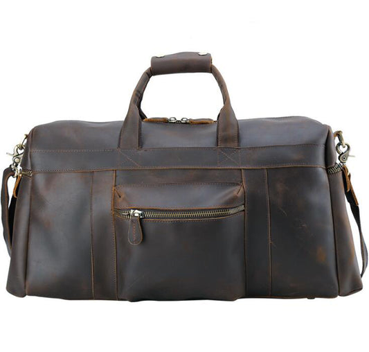 Men's Genuine Leather Duffel Bag Luggage Laptop Business Travel Large Capacity