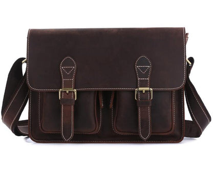 Men's Genuine Leather Messenger Bag Tablet Large-capacity Business