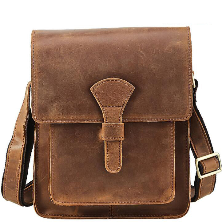 Men's Genuine Leather Handbag Tablet Bag Retro Casual