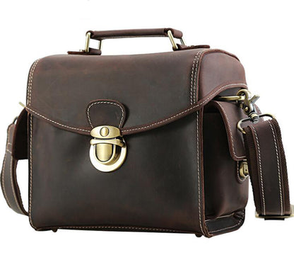 Men's Genuine Leather Camera Bag Multifunctional SLR