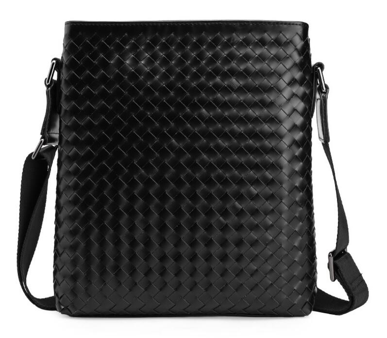 Men's Genuine Leather Handbag Tablet Bag Business Hand-woven