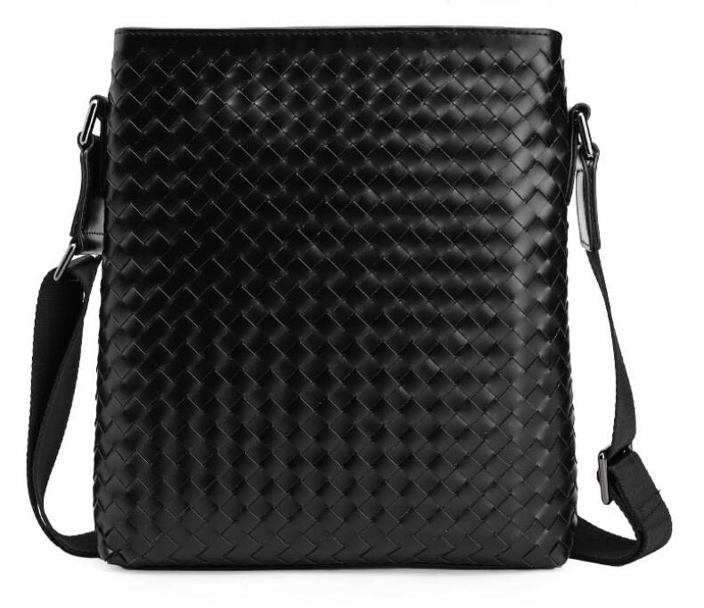 Men's Genuine Leather Handbag Tablet Bag Business Hand-woven