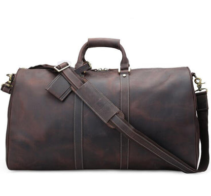 Men's Genuine Leather Duffel Bag Luggage Laptop Retro Hand-held Travel Large Capacity