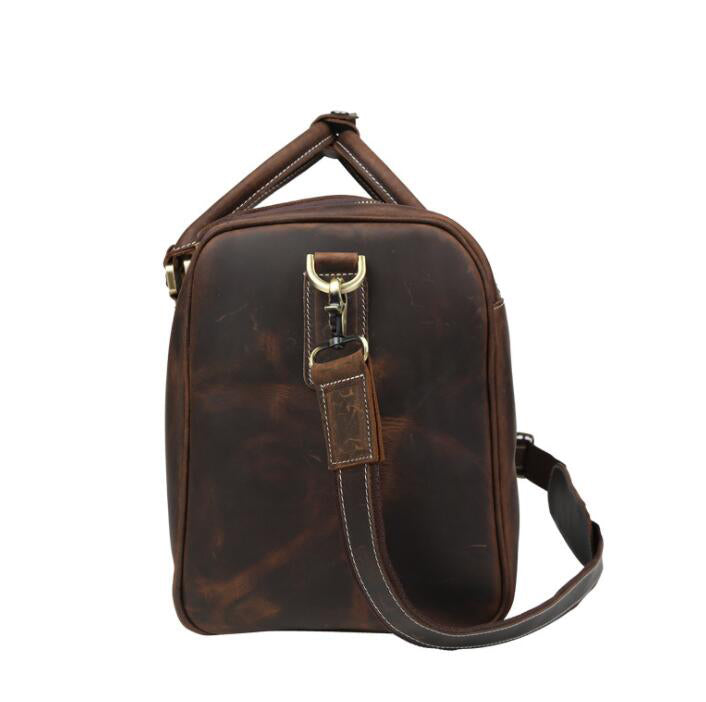 Men's Genuine Leather Duffel Bag Luggage Laptop Retro Large-capacity Casual Diagonal