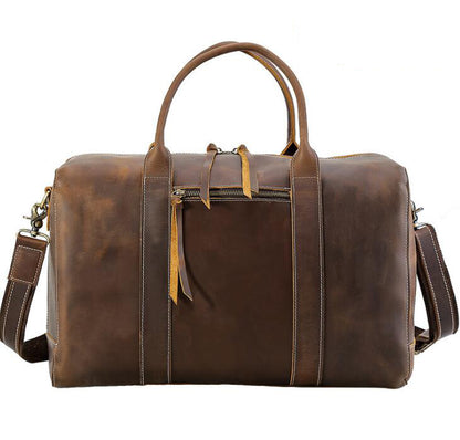 Men's Genuine Leather Duffel Bag Luggage Laptop Luxry Travel Large Capacity