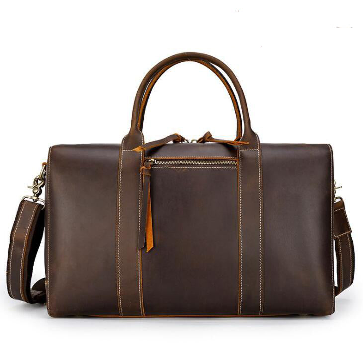 Men's Genuine Leather Duffel Bag Luggage Laptop Luxry Travel Large Capacity