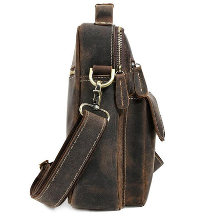 Men's Genuine Leather Handbag Tablet Bag Retro Portable Outdoor