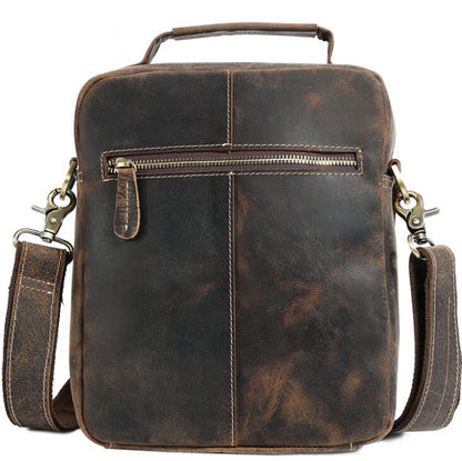 Men's Genuine Leather Handbag Tablet Bag Retro Portable Outdoor