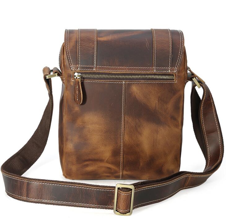 Men's Genuine Leather Messenger Bag Tablet Trend Cross-top Retro