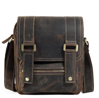 Men's Genuine Leather Messenger Bag Tablet Trend Cross-top Retro