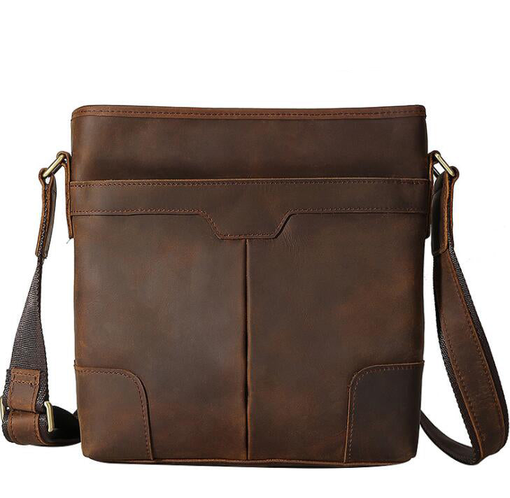 Men's Genuine Leather Handbag Tablet Bag Fashion Casual Multi Pockets