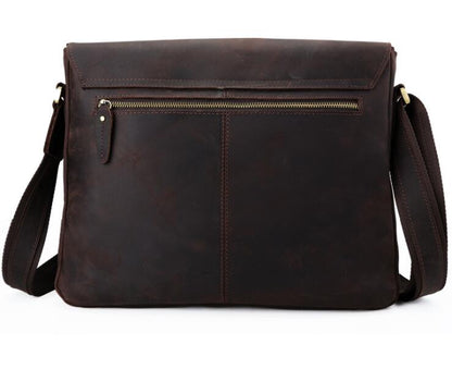 Men's Genuine Leather Messenger Bag Tablet Retro Renovate Classical