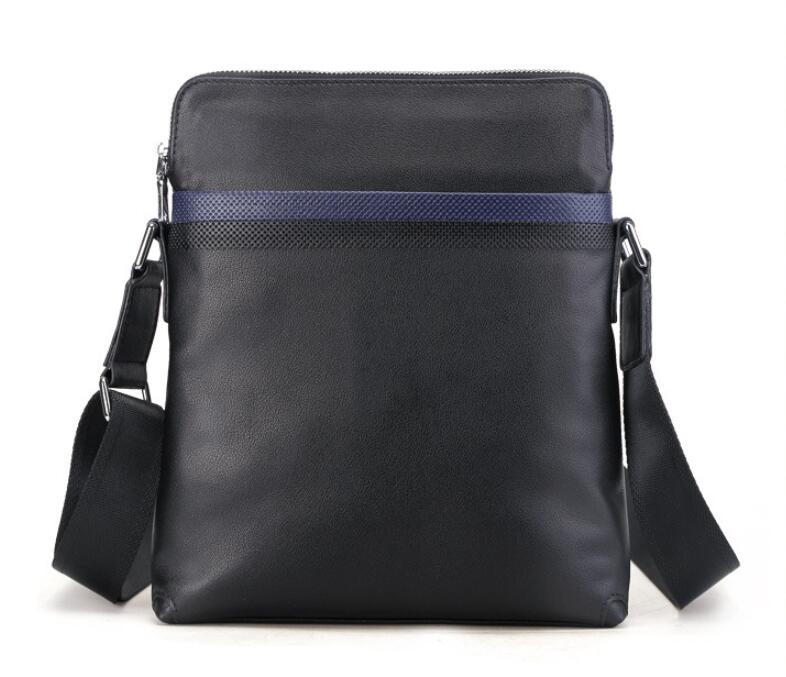 Men's Genuine Leather Handbag Tablet Bag Fashion Hit Color Casual