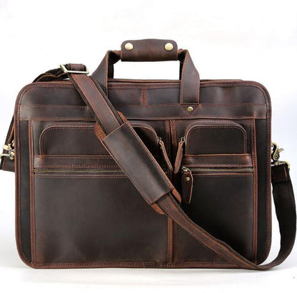 Men's Genuine Leather Briefcase Laptop Bag Business Travel