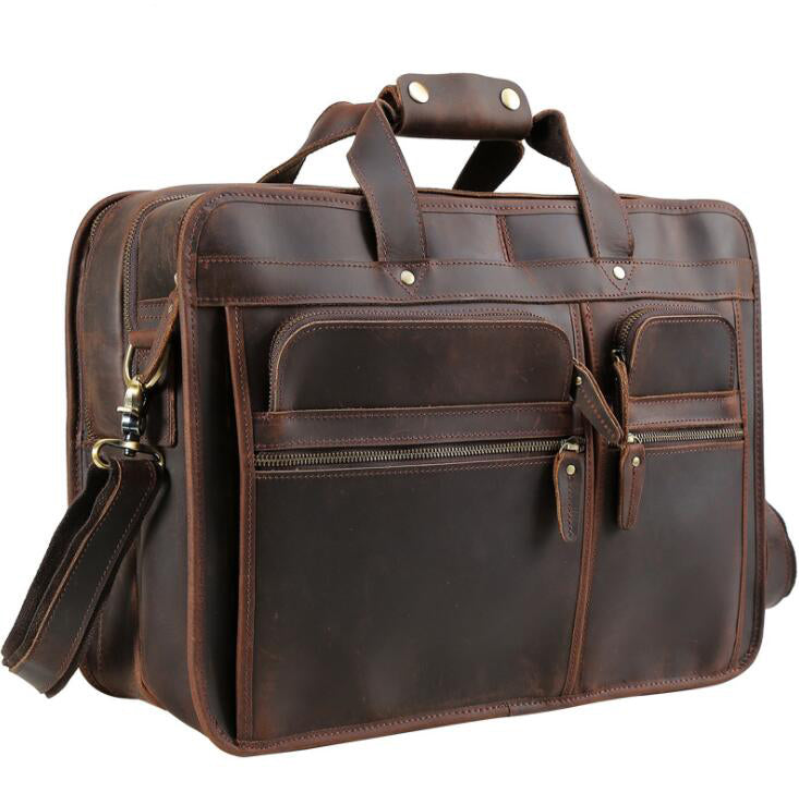 Men's Genuine Leather Briefcase Laptop Bag Business Travel