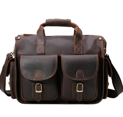 Men's Genuine Leather Briefcase Laptop Bag Business Portable Retro