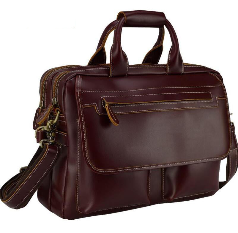 Men's Genuine Leather Briefcase Laptop Bag Business Fashion Portable