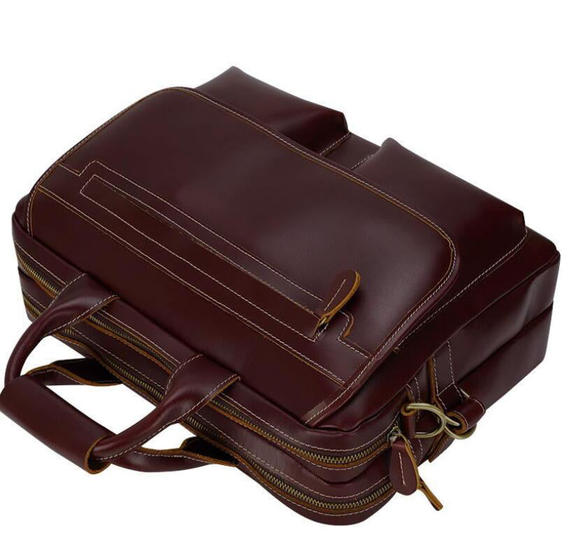 Men's Genuine Leather Briefcase Laptop Bag Business Fashion Portable