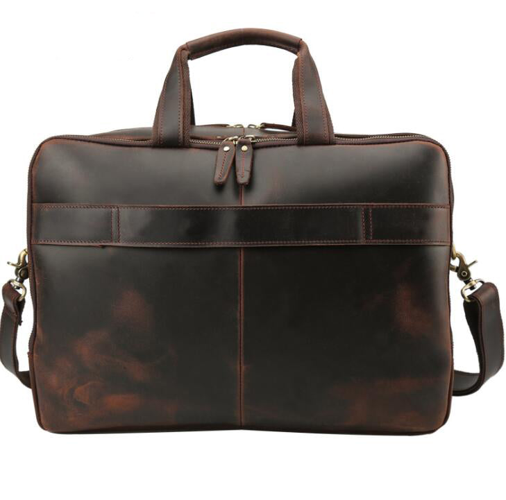 Men's Genuine Leather Briefcase Laptop Bag Large Capacity Portable