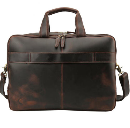 Men's Genuine Leather Briefcase Laptop Bag Large Capacity Portable