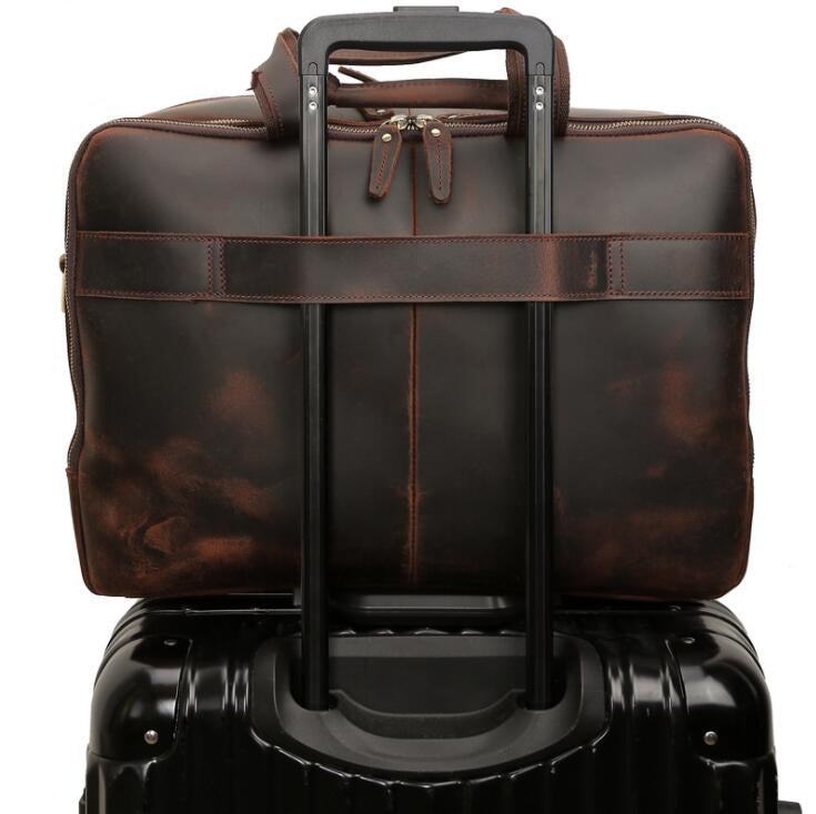 Men's Genuine Leather Briefcase Laptop Bag Large Capacity Portable