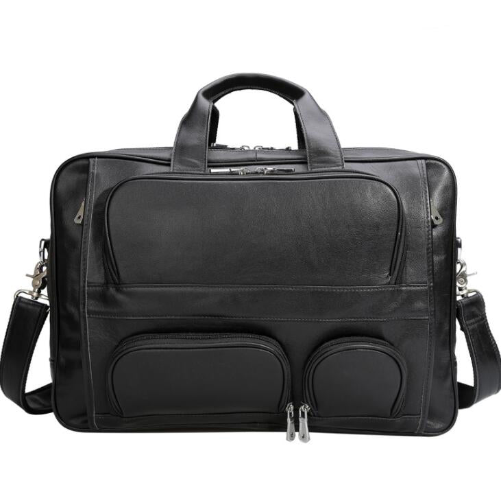 Men's Genuine Leather Briefcase Laptop Bag Large Capacity Portable