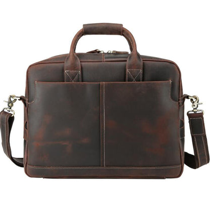 Men's Genuine Leather Briefcase Laptop Bag Retro Large Capacity